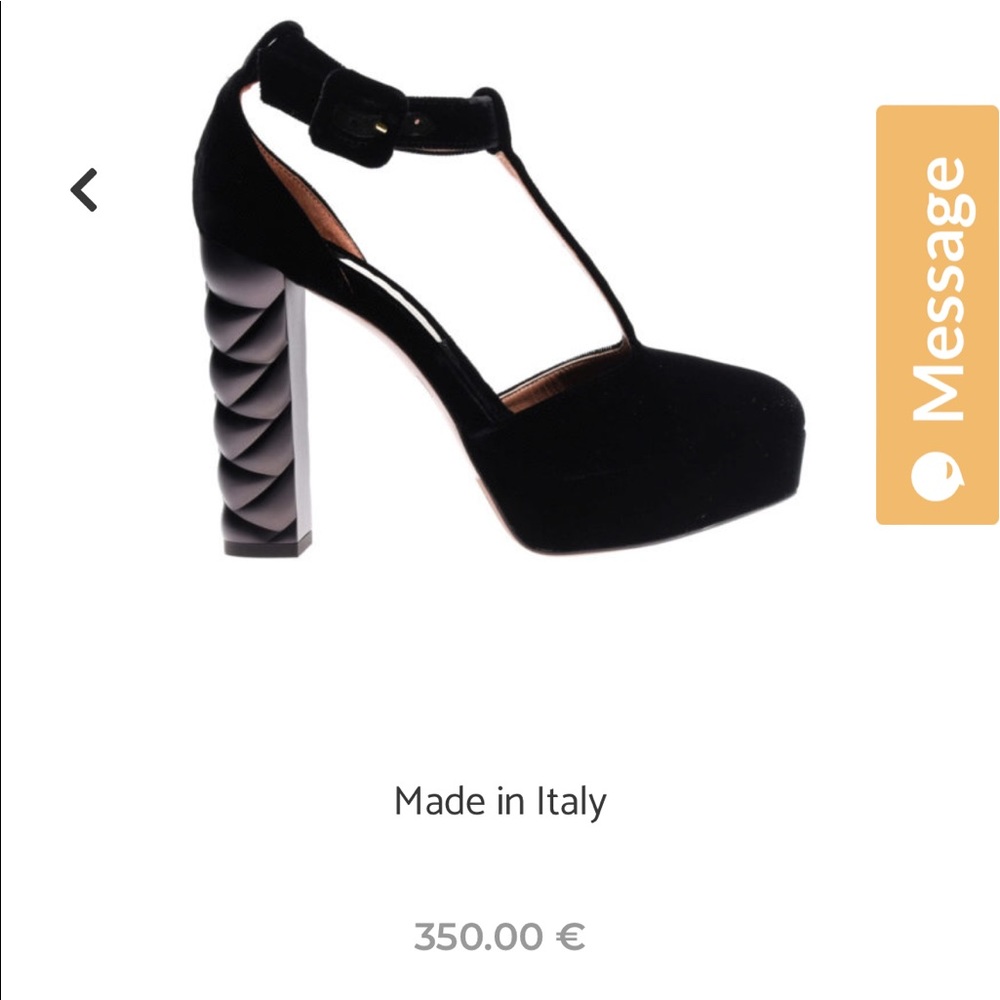 NWT L’ Autre Chose Sculpture heel D''Orsay velvet pumps black velvet Nero sz 40